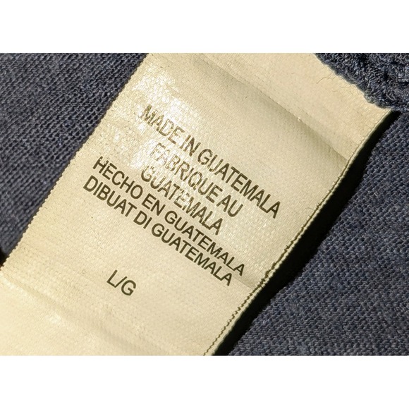 Lucky Brand Top Large Blue‎ Silver Print Scoop Neck 3/4 Sleeve Blouse - Picture 4 of 9